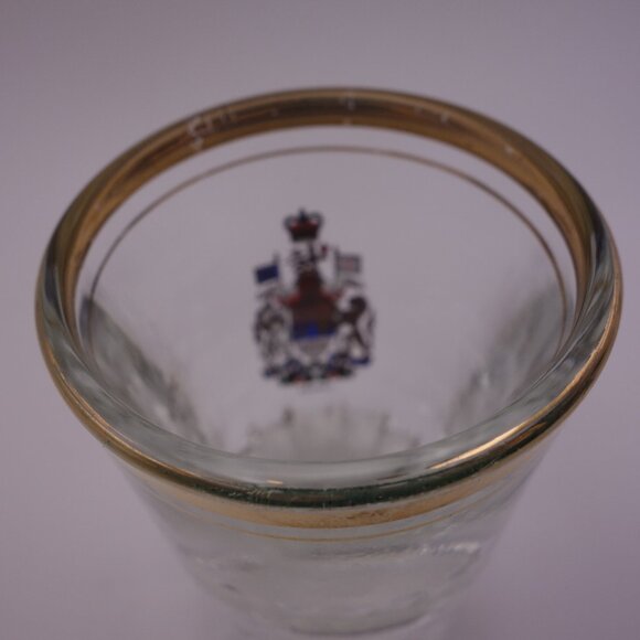 Set of Two(2) Canada A Mari usque ad Mare Shot Glasses with Gold Rim - Picture 9 of 11